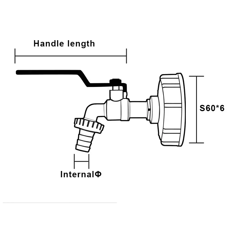 Durable IBC Tank Tap Adapter S60*6 Coarse Thread to 1/2\'\' 3/4\'\' Connector Replacement Valve Garden Home Valve Fitting Faucet