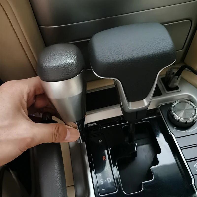 For Toyota Land Cruiser 200 Crown Corolla Rav4 Gearbox Handle Leather Thread Car Automatic Transmission Gear Knob Gear Lever 4