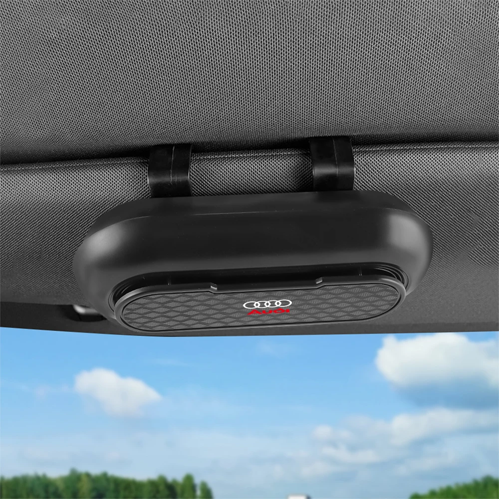 1pcs ABS Car Sun Visor Glasses Clip Metal Glasses box For Audi Sline A3 8P 8L 8V A4 B8 B6 B7 B9 A6 C6 C7 S5 A7 A5 Q5 Q3 TT A1 Q7 view 4