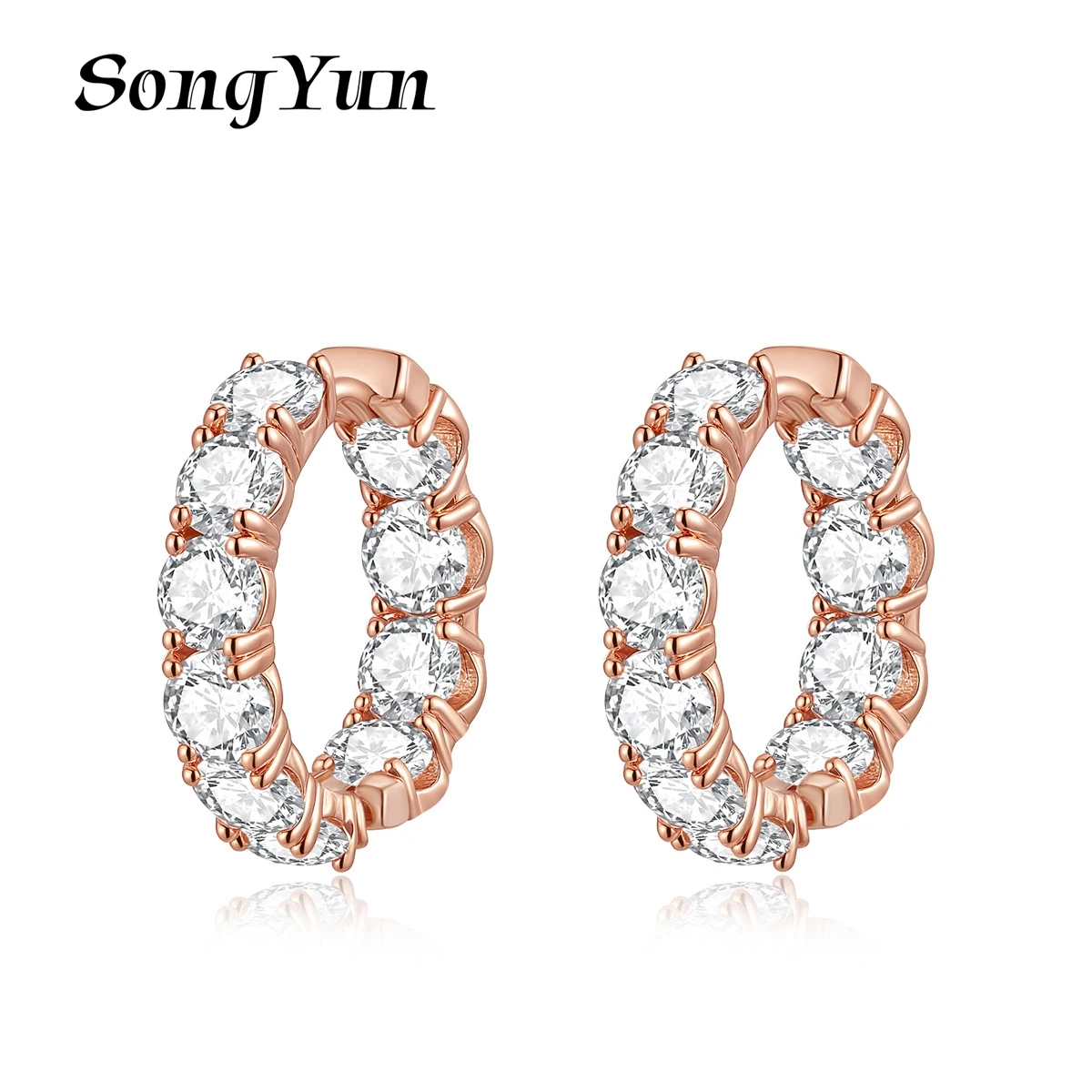 

SongYun Jewelry Manufacturer MHT New Women'S Zircons Plated Earrings Ins Design Temperament All Clap Earrings