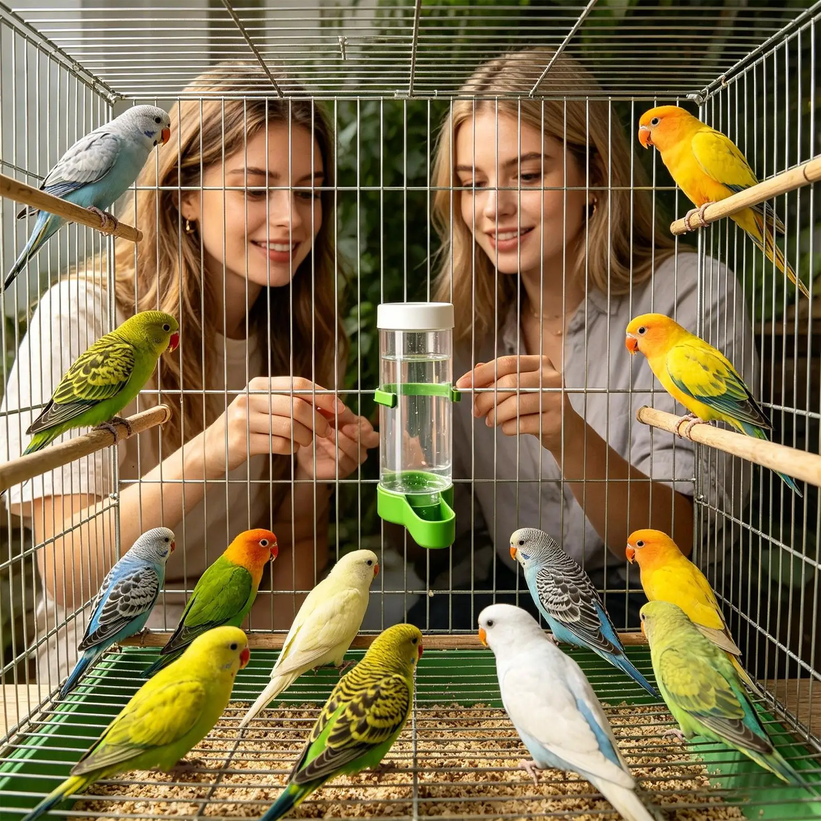 Dispensador de agua para pájaros, bebedero automático transparente de 140ml, bebedero para loros de interior, para periquitos, cacatúas, pinzones, codornices