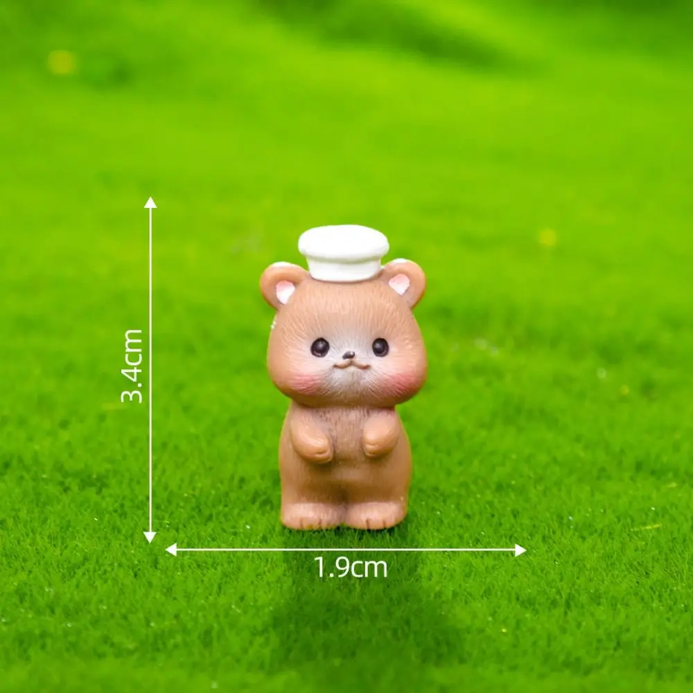 DIY Resin Camping Tiny Brown Bear Statue Crafts Toy Miniature Cartoon Bear Figurines Mini Animals Scene Model Home Decoration