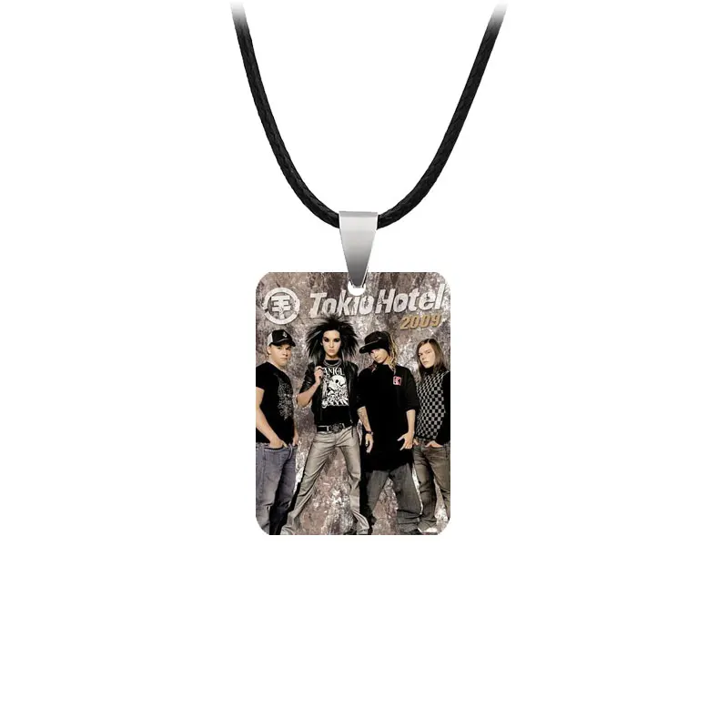 Tokio Hotel Necklace Pendant Acrylic Square Tokio Hotel Pendant  Jewelry Charms Gifts for Fans Friends Accessories Customized