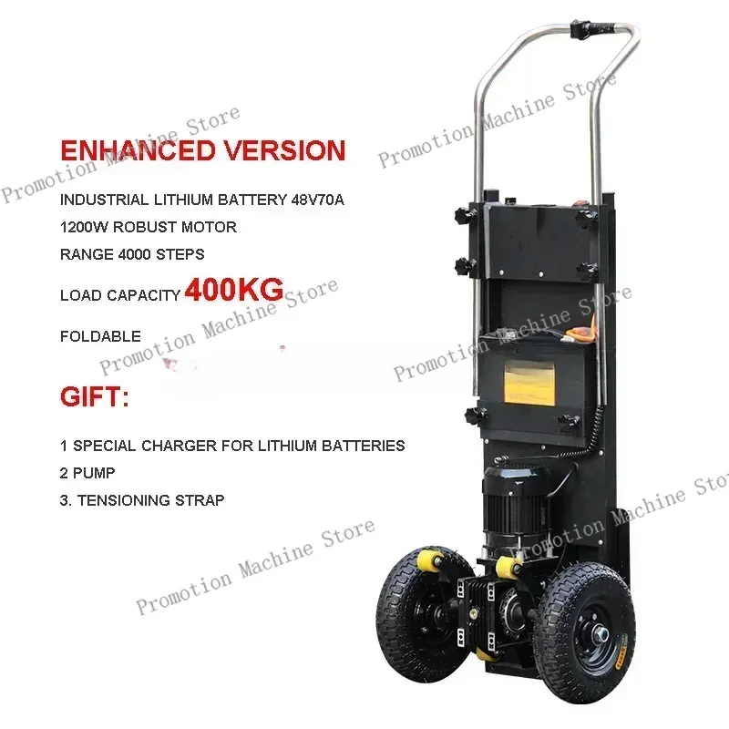 

Folding Hand Trolley Cart Mobile Electric Stair Climbing Machine Vehicle Cargo Handling Cart Up And Down