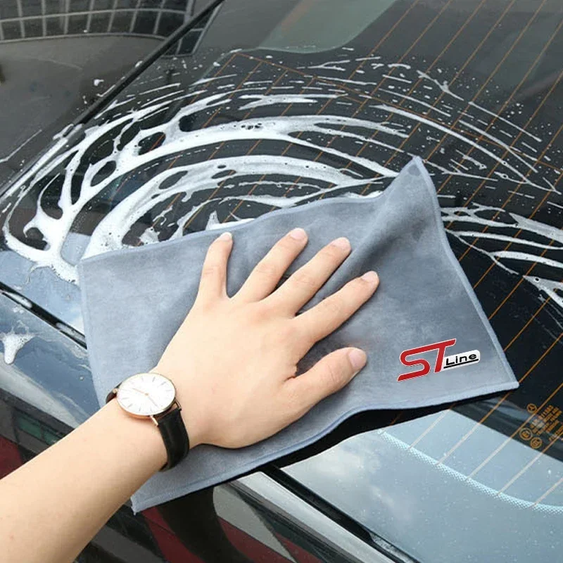 Car Microfiber Cleaning Towel Car Drying Towel Auto Washing Tools For Ford ST Line Focus Mk4 MK3 4 EDGE Puma Fiesta Mondeo MK5