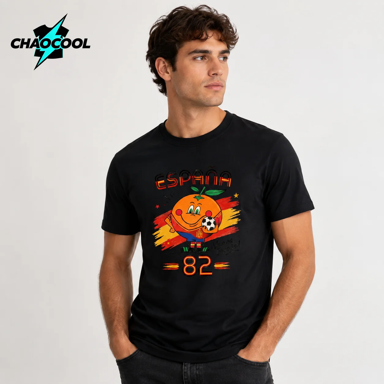Y2K Naranjito T-shirt, unisex crew neck T-shirt, Spanish 1982 mascot, 1982 football T-shirt