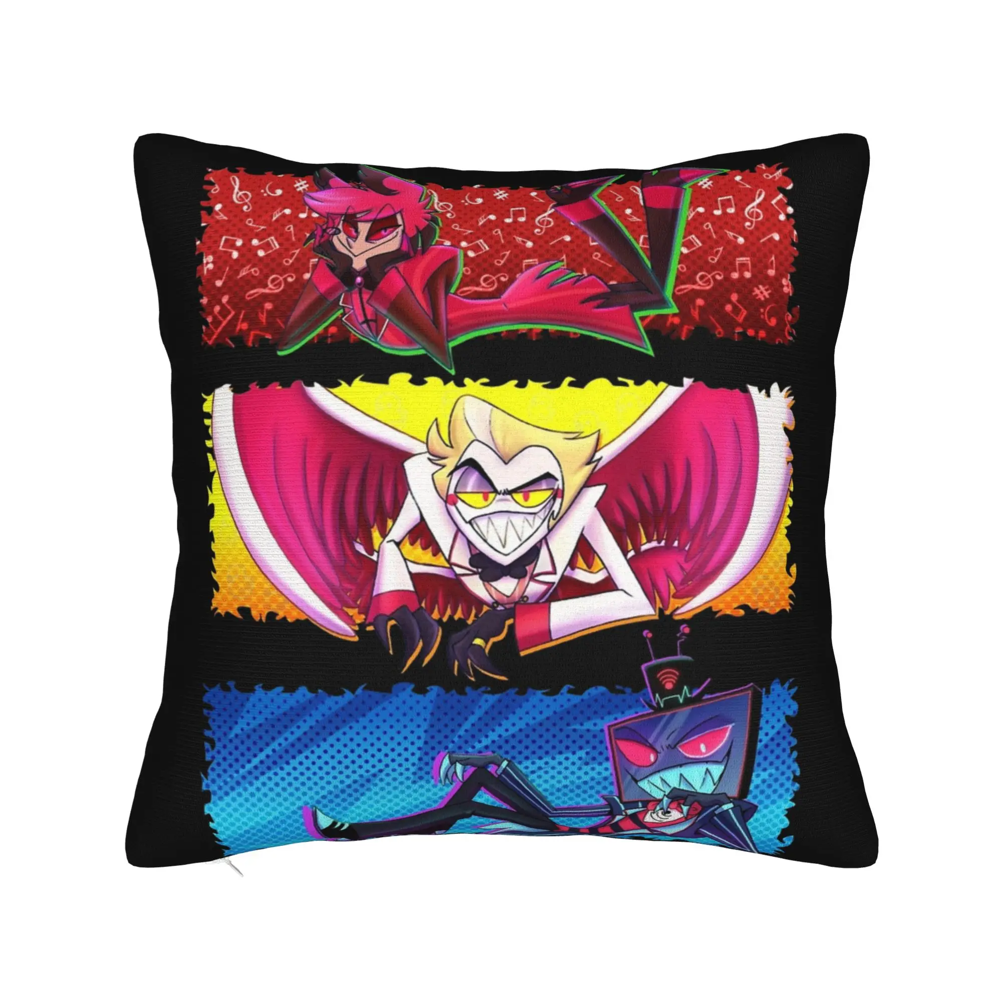 Alastor Lucifer Vox Hazbined Hoteled Pillowcase Printed Polyester Cushion Cover Gift  Pillow Case Cover Home Square 40*40cm