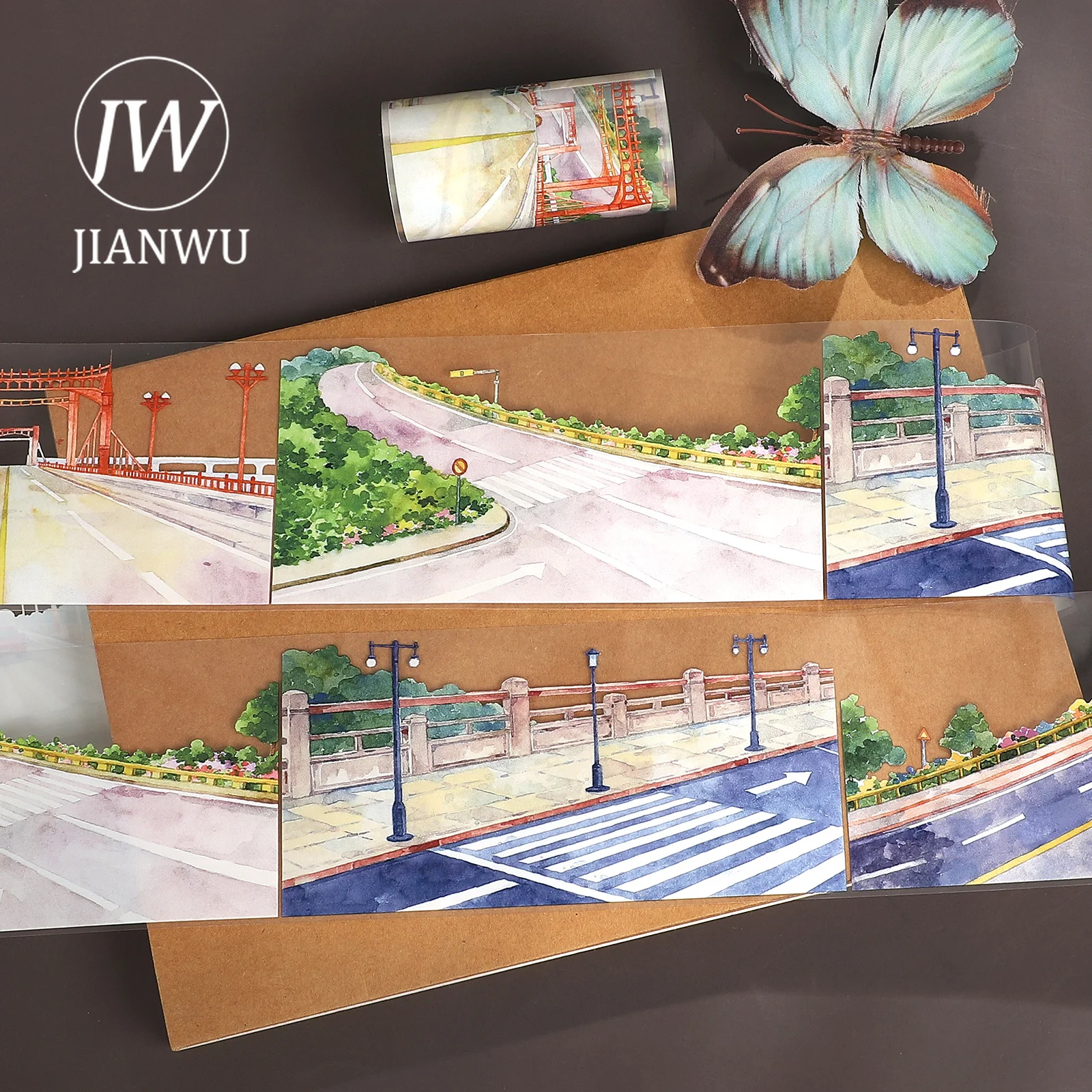 cinta-adhesiva-decorativa-jianwu-de-79mm-5m-con-diseno-vintage-de-carreteras-y-puentes-material-para-collage-scrapbooking-manualidades-y-papeleria