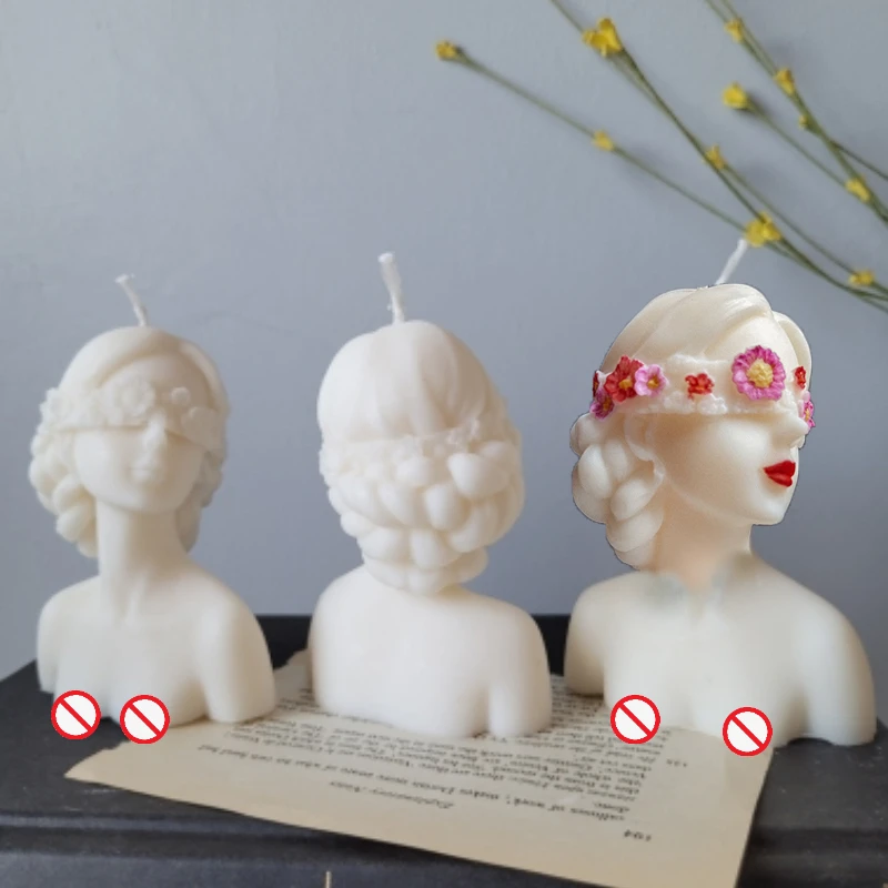 Large 3D Romantic Couple Portrait Lovers Silicone Candle Mold Carving Art Aromatherapy Plaster Home Decor Mould Wedding Gifts