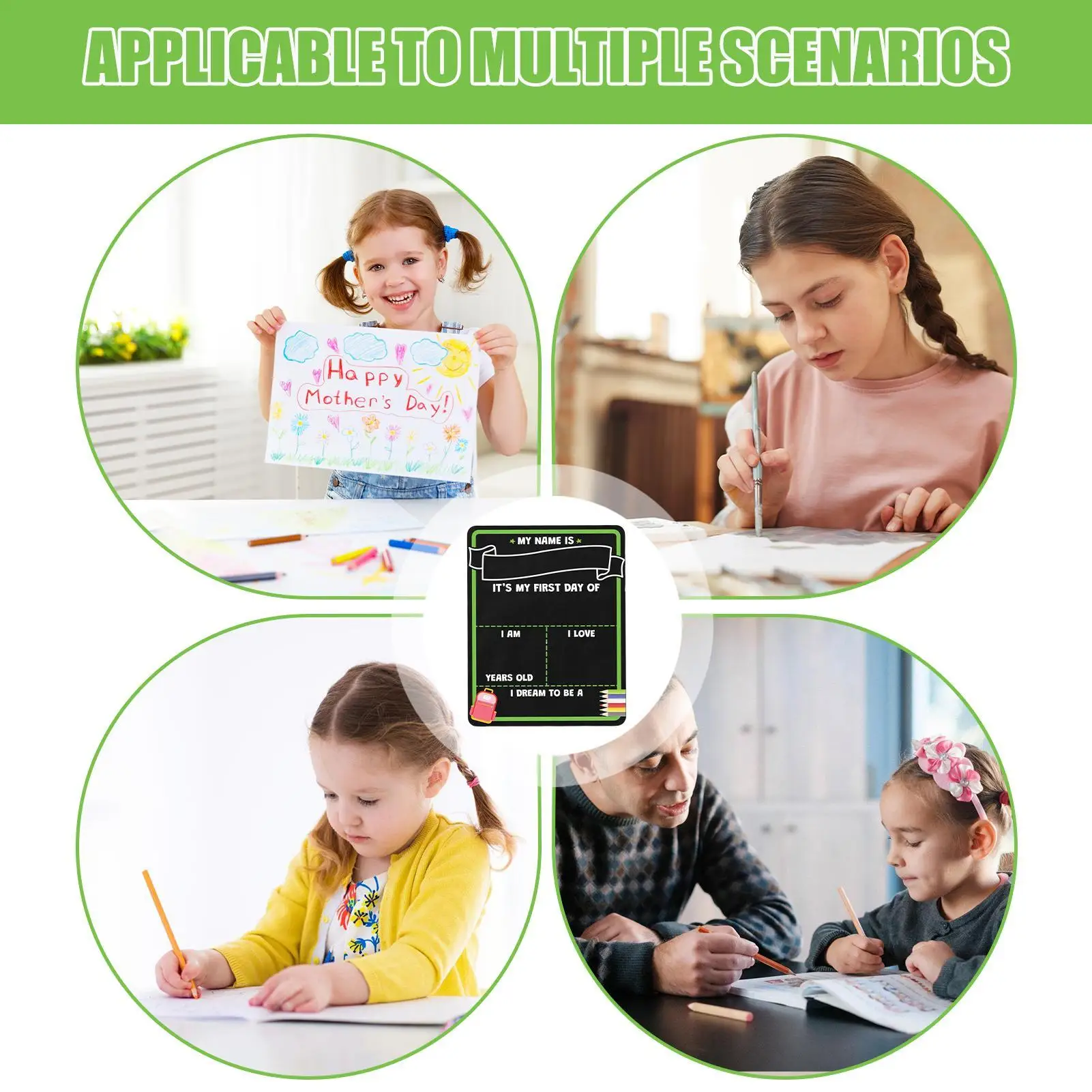 Школьный знак, деревянная доска для первого дня школы, двусторонняя школьная доска, знак для фотосъемки, многоразовые математические плакаты для детей, первые