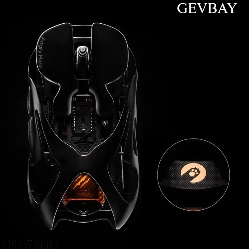 Mouse Gamer Sem Fio Angry Miao AM Infinity Tri Mode, Mouse Leve de Magnalium Vazado PAW3950 8000Hz, Acessórios para PC