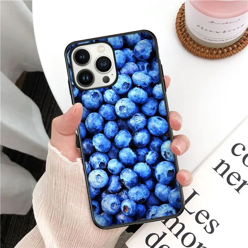 funda blueberry cherry summer fruit Phone Cover For iphone 16pro 15pro 14pro 11pro 12pro 13pro max 16plus 7 SE XR 12mini Cases