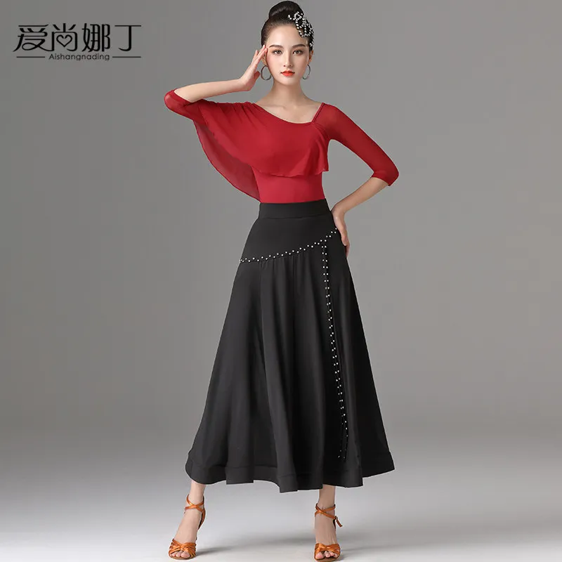

2026 Modern Dance Skirt New Competition Table Performance Clothing Gb Friendship Waltz Dance Clothes 5079/6037