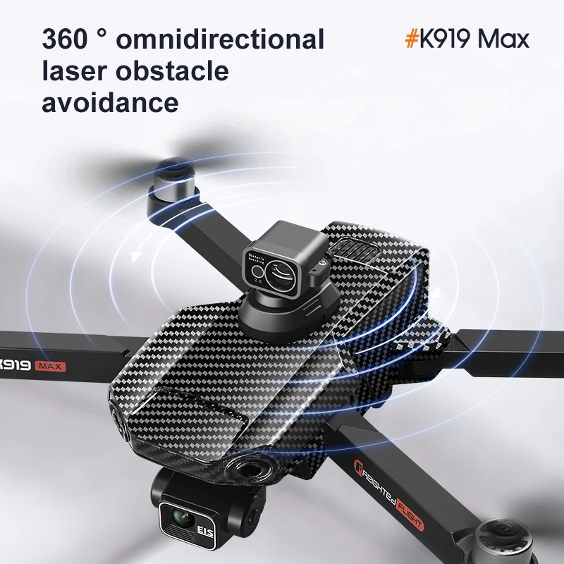 Drone GPS K919 MAX 4K Profesional HD Kamera Ganda Wifi 5G 360 °   Drone RC Quadcopter Lipat Tanpa Sikat Penghindar Rintangan
