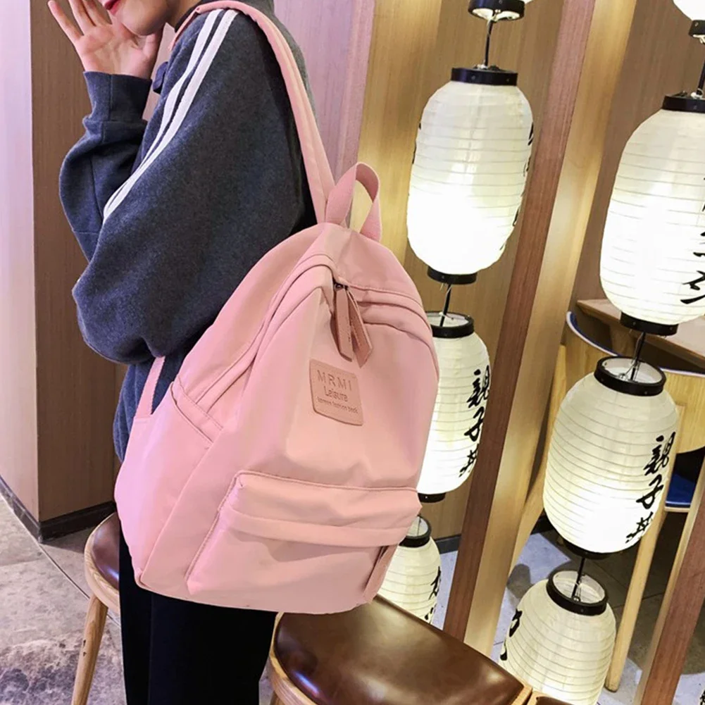 Mochila literaria de gran capacidad para mujer, bolsa deportiva multifunción de nailon, informal, a la moda