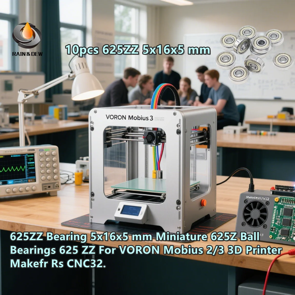 

10 шт. 625ZZ подшипник 5x16x5 мм миниатюрные шарикоподшипники 625Z 625 ZZ для 3D-принтера VORON Mobius 2/3 Makefr Rs CNC32