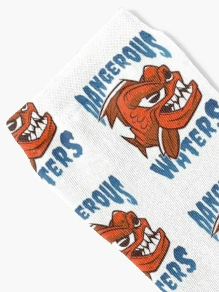 Dangerous Waters Piranha Cartoon Design Socks cool aesthetic Male Socks Women's