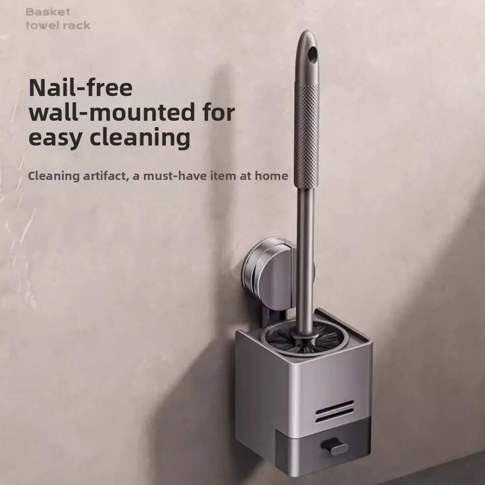 

Suction Cup Design Suction Cup Toilet Brush Wall Mounted Drain Box Toilet Brush Storage Rack No Punching Household Use