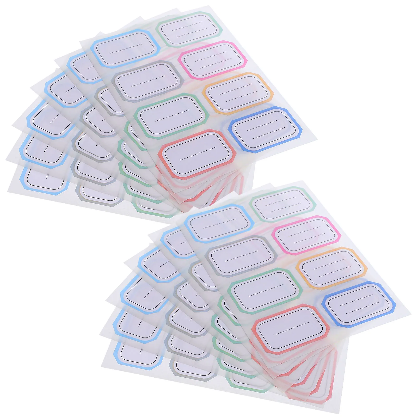 

288Pcs Adhesive Sticker Lined Write On Label Replacement Stickers Rectangular Minimalist Design Labeling Textbooks Water Cups