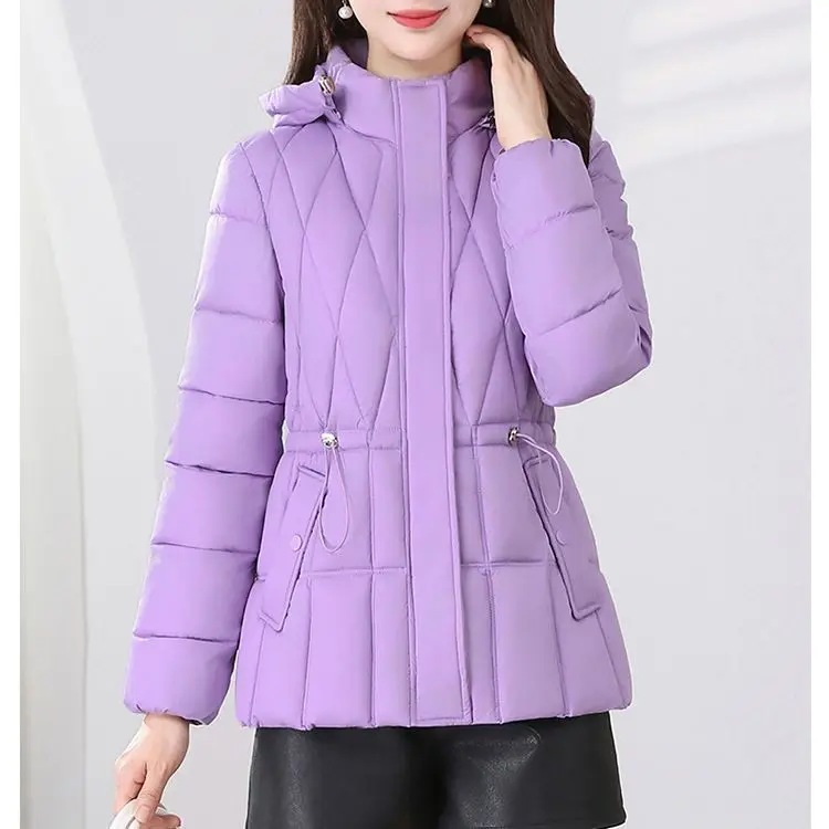 

Женская осенне-зимняя пуховая хлопковая куртка, новинка 2025 года, хлопковая стеганая куртка, женская теплая повседневная куртка с капюшоном, женская парка, верхняя одежда