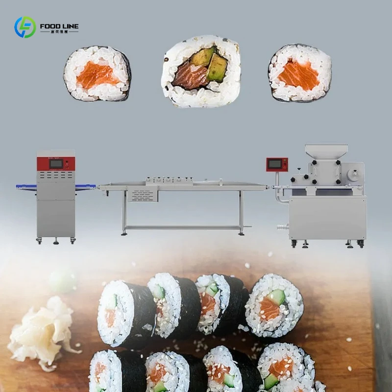 Industrial Automatic Sushi Production Line High Efficiency Food Processing Equipment FL Customized