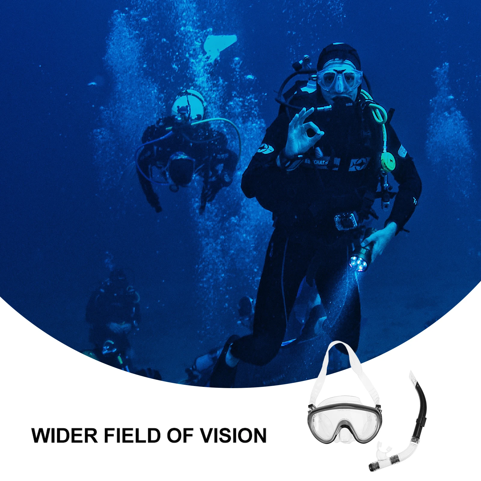 

1Set Snorkel Mask Set Premium Snorkeling Gear Adults Wide View Tempered Glass Anti-Fog Diving Mask Dive Masks