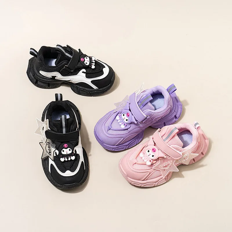 

2024, весенне-осенние новые детские кроссовки для девочек, модная милая мягкая удобная нескользящая универсальная спортивная обувь Kuromi
