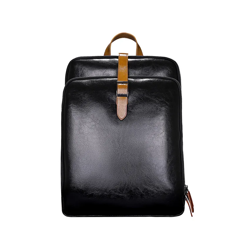 Split Leather Men Backpack Waterproof Business Laptop Backpack Casual Student Schoolbag Leather Men Travel Backpacks New Design