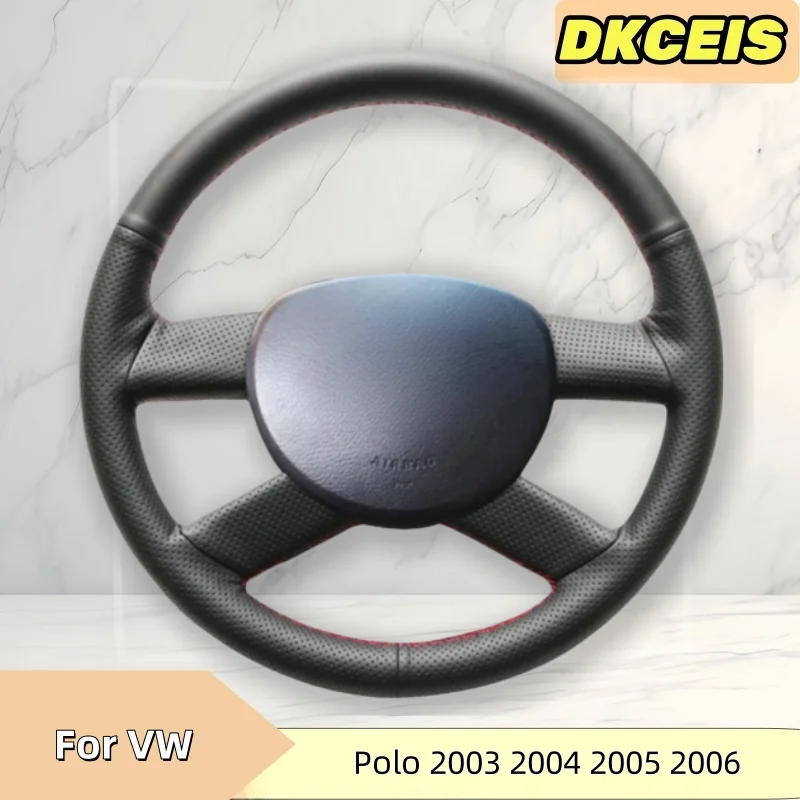 Juste de volant de voiture en similicuir respirant, accessoires de tressage, bricolage, Volkswagen, VW, Polo, 2003-2006