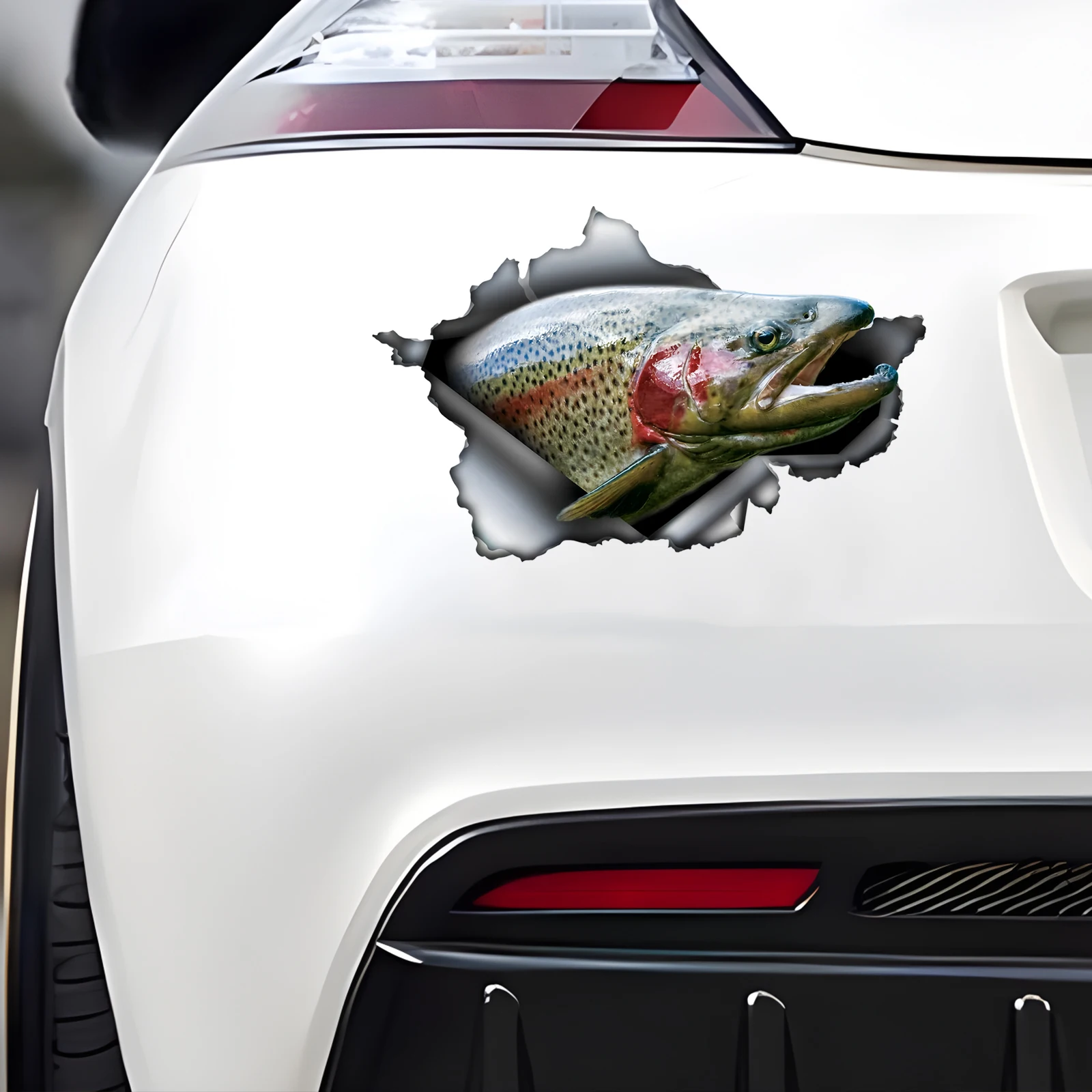 DK537# Rainbow Trout Car Stickers, Waterproof Pvc Animal Decals With 3D Effect, Block Scratches and Increase Fun Auto Parts view 6