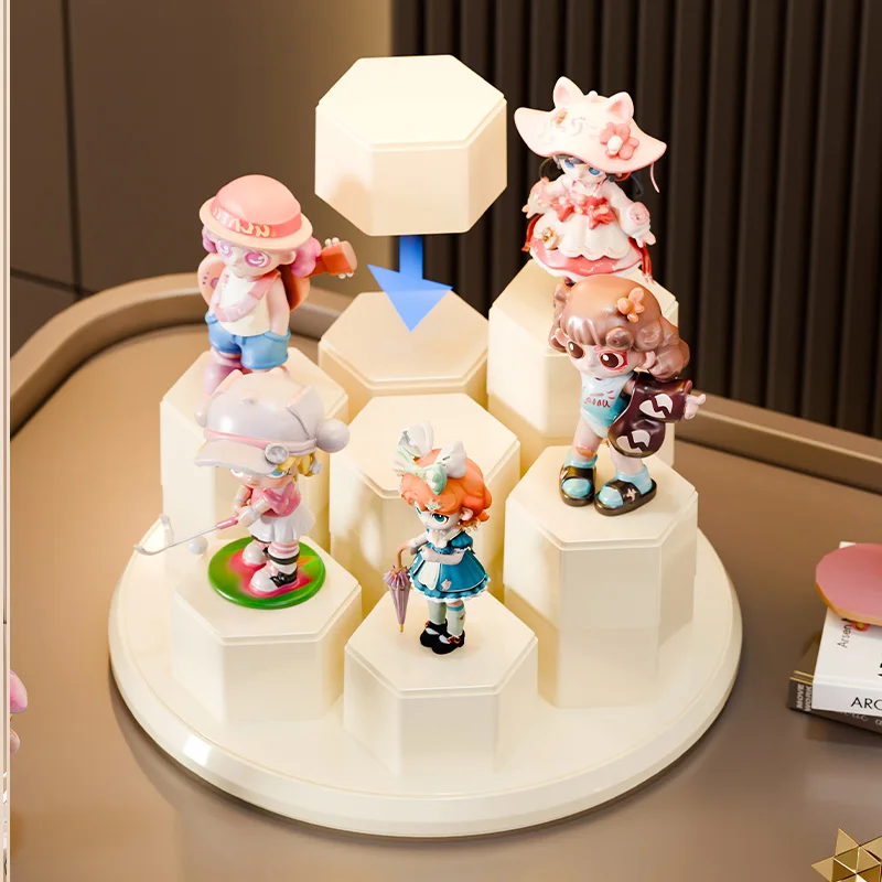 منظم عرض تخزين الألعاب الدوارة الشفافة من Popmart - رف للأشكال القابلة للجمع والألعاب القطيفة والصناديق العمياء وسلاسل المفاتيح