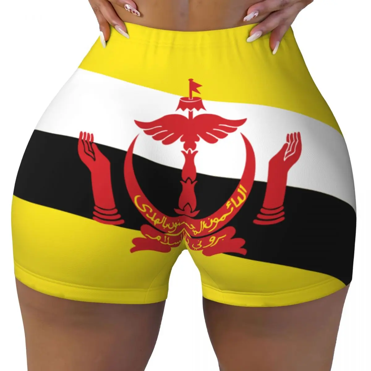 Sexy Tight Hip Sports Shorts Brunei Flag Fitness Women's Comfortable Yoga Shorts