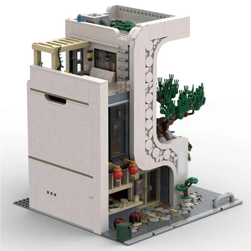 City Street View modèle MOC briques de construction Sushi Restaurant maison technologie modulaire enfants cadeaux de vacances assembler des jouets costume