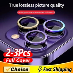 3-2Pcs Multicolor Metal Frame Camera Lens protector For iPhone 11 12 13 14 15 Pro Max 12mini 14 15 Plus Camera Tempered Glass