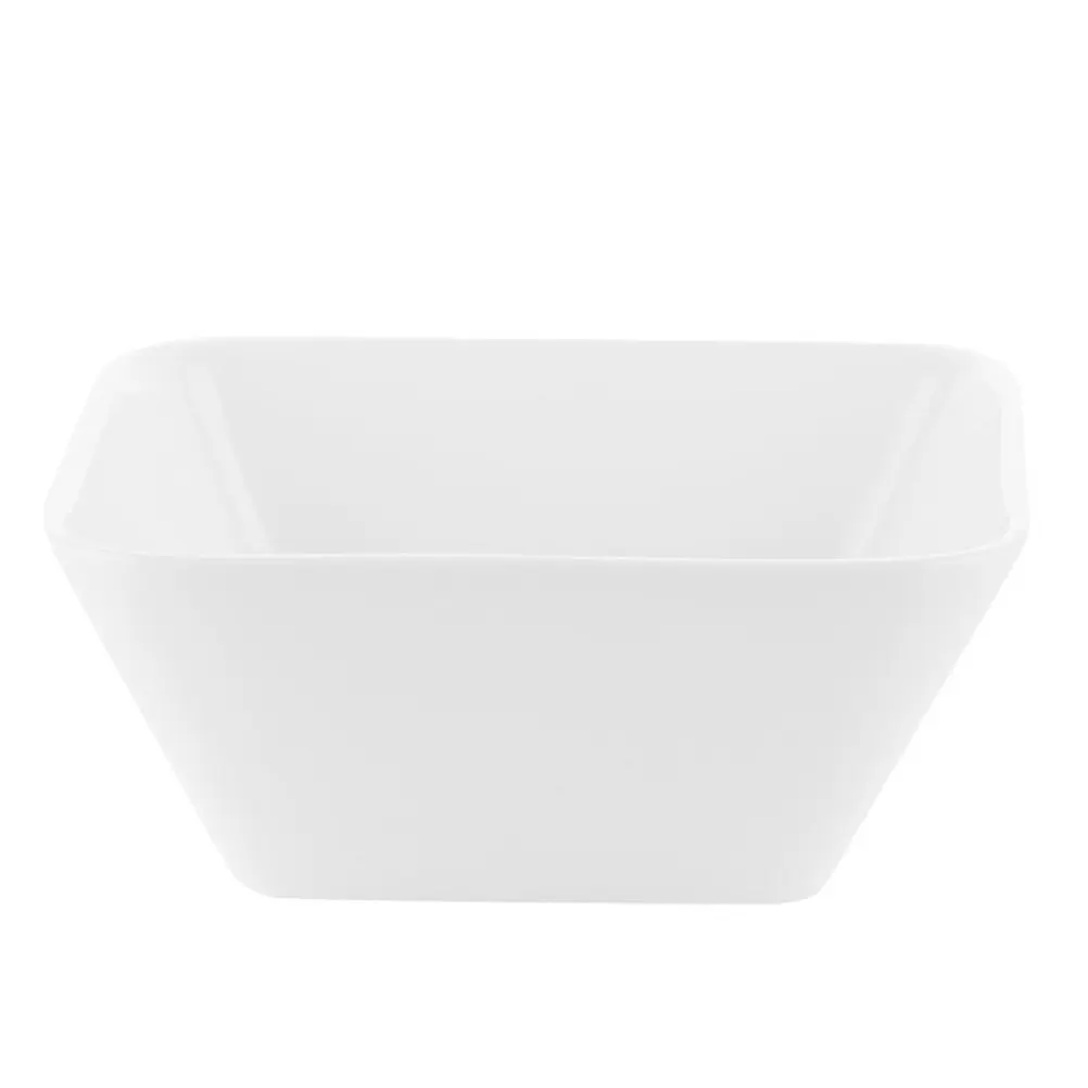 

1Pcs Premium Ceramic Salad Bowl White Square Multiuse for Fruit Noodle Rice Dessert Stable Material Easy to Clean Home Decor