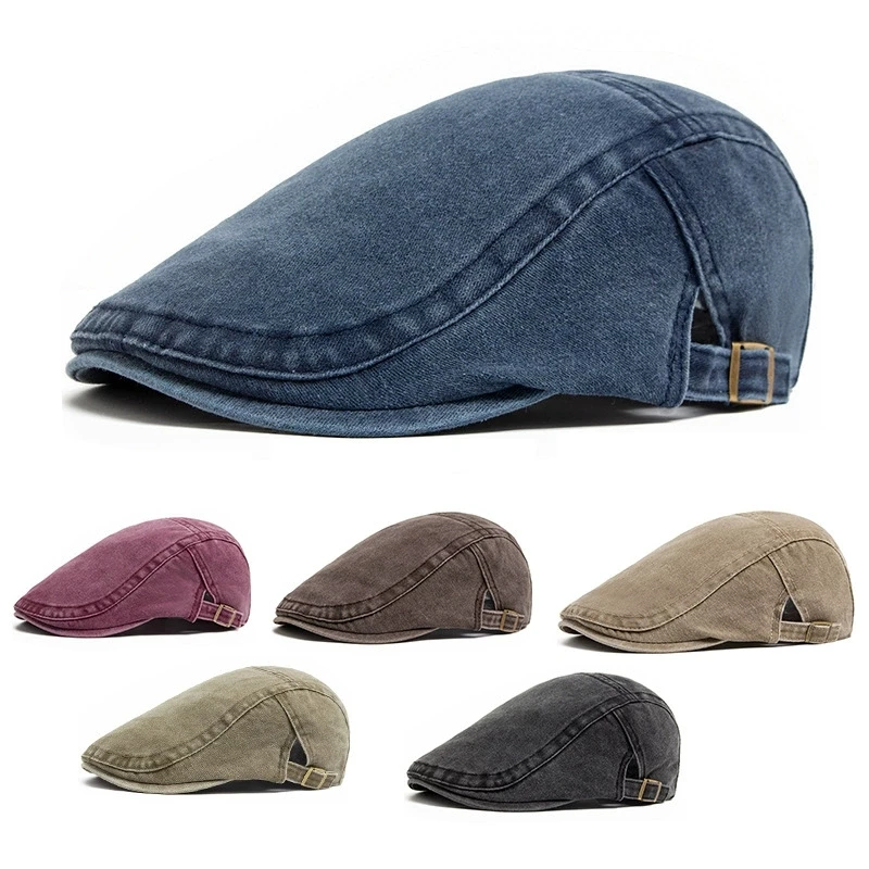 Vintage Washed Hat Herren Forward-Facing Baskenmütze Baumwolle Lässige vielseitige Distressed Baseball Cap Damen