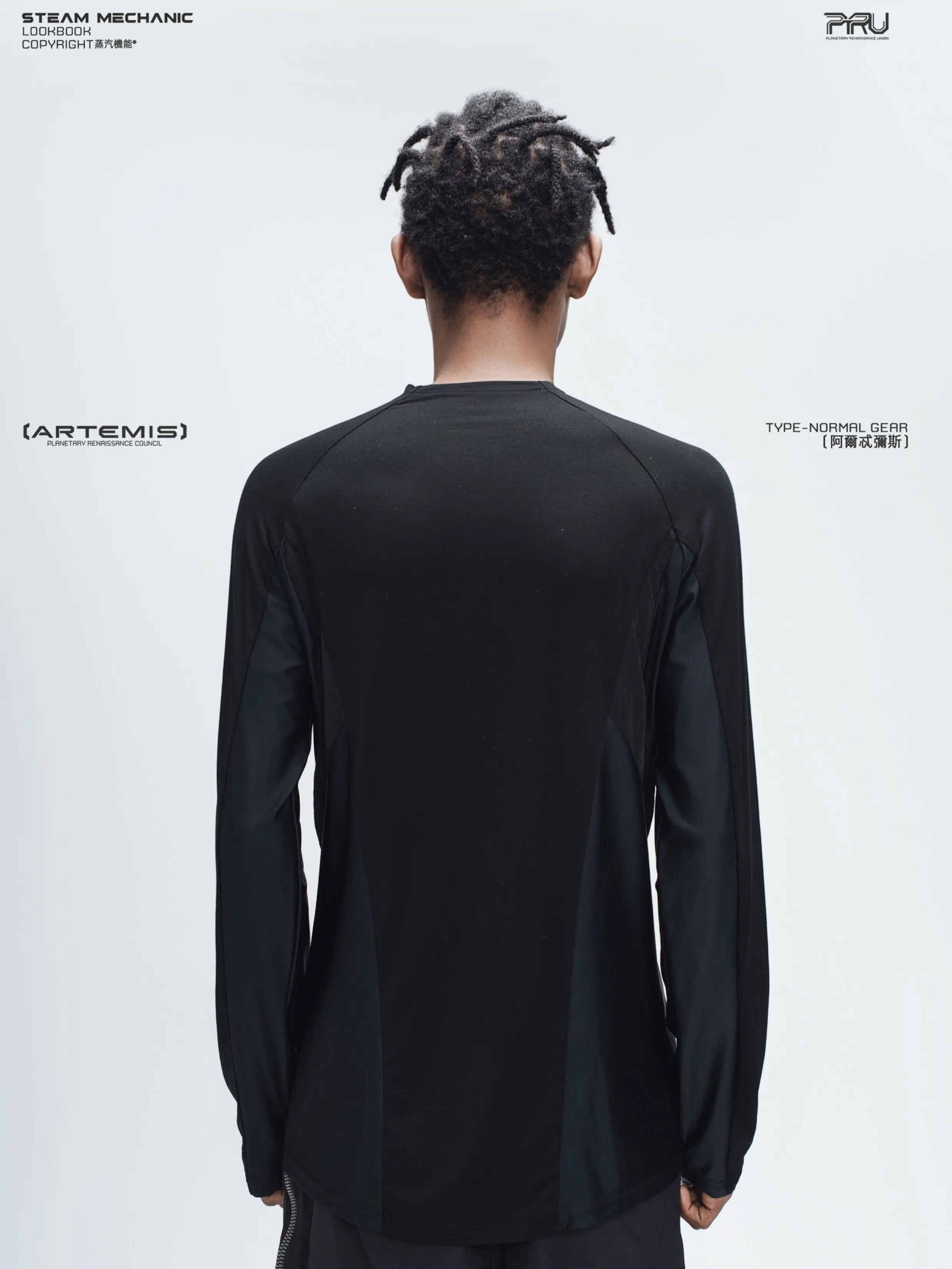 سترة علوية غير رسمية من STEAM 25AW Cyberpunk منظمة بأكمام طويلة وقابلة للتنفس وسريعة الجفاف للرجال