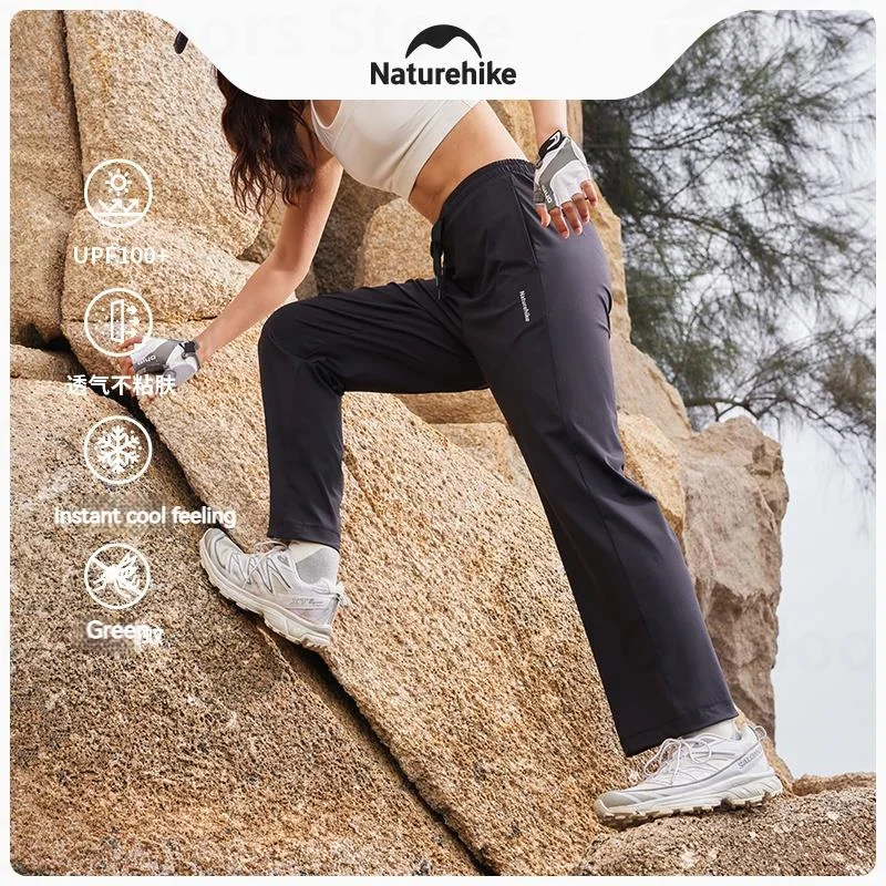 Naturehike-pantalones de senderismo para mujer, ropa transpirable de secado rápido para exteriores, Acampada, Escalada, entrenamiento con protección solar de hielo, impermeable, Verano