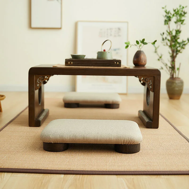 

Japanese Low Ottoman Bench, Tatami Stool, Chinese Tea Kneeling Stools, Living Room Pouffe, Children's Meditation Stool