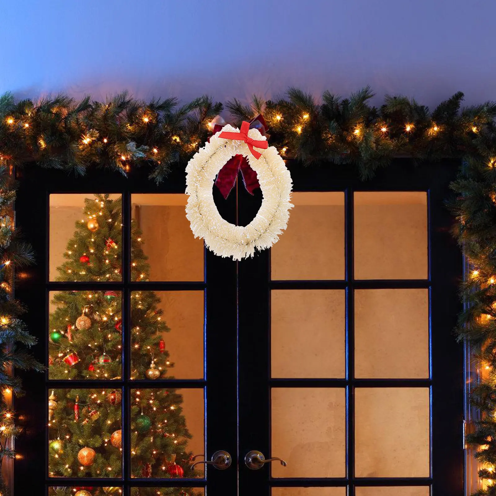 

Набор из 9 миниатюрных искусственных рождественских венков для декора окон, деревьев, дверей, украшения для детских игровых домиков