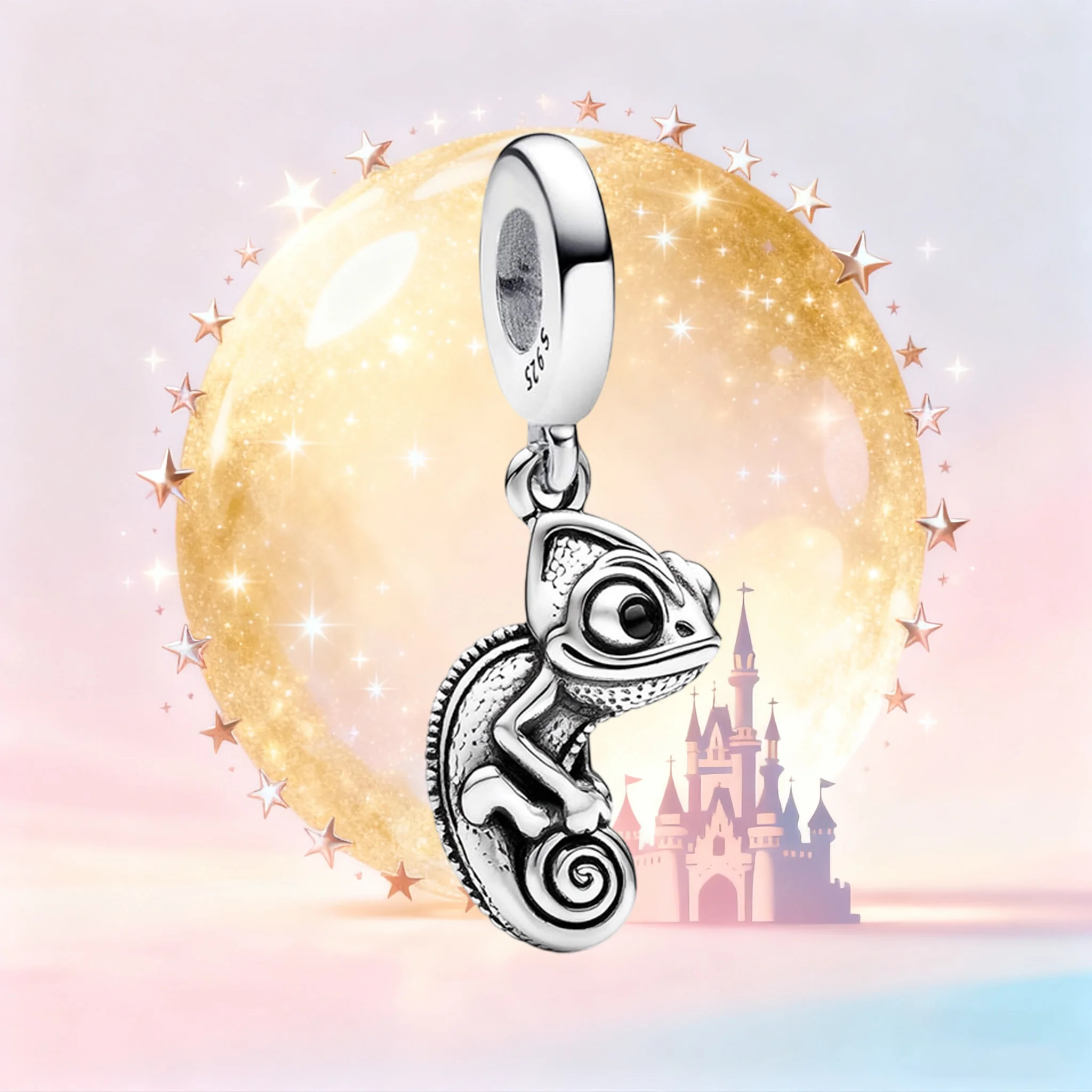 

S925 Серебряный подвеска Disney Pascal Chameleon, подвеска с запутанным мультяшным рисунком для браслета, ювелирный аксессуар для женщин, подарок