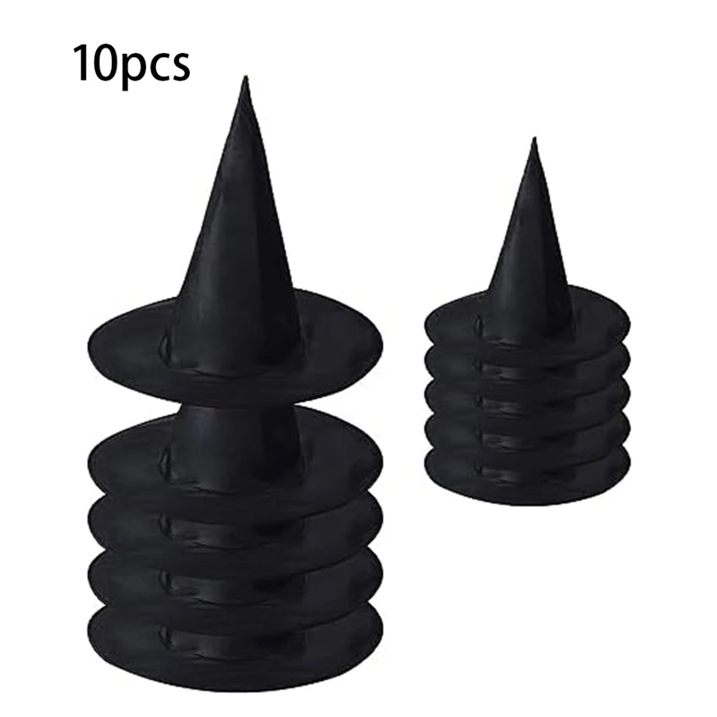 10 قطع من أزياء الهالوين لملحقات تزيين حفلات الهالوين وديكور قبعة المعالج التنكرية