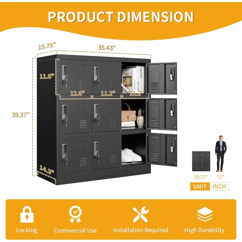 خزانة تخزين الموظفين، خزانة معدنية للموظفين، خزائن صالة الألعاب الرياضية الفولاذية مع فتحة للبطاقات، خزائن تخزين المكتب للمنزل، المدرسة