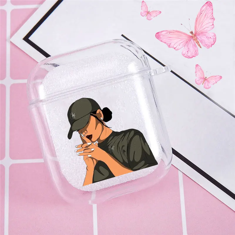 MAKE MONEY Cash Black head Sweet Girl Earphone Case for Airpods Pro 3 Clear Bluetooth Charging Box for Airpod 2 Protective Cover