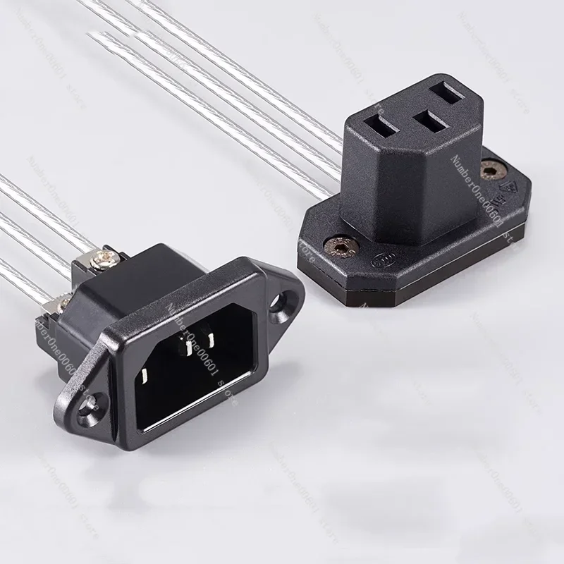 Power cord extension cable computer 90 degree elbow three hole ultra-thin male and female plug computer c13 to c14