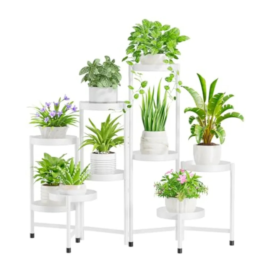 

Plant Stand Indoor Outdoor 9 Tier Corner Metal Flower Display Holder Shelf Easy Assembly Folding Tall Orchid Rack f