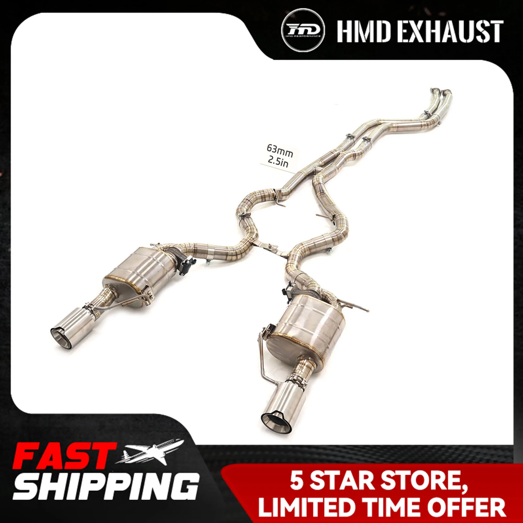 

HMD Titanium Alloy Exhaust System High Flow Performance Catback For BMW 335i E92 Racing Pipe With Remote Control