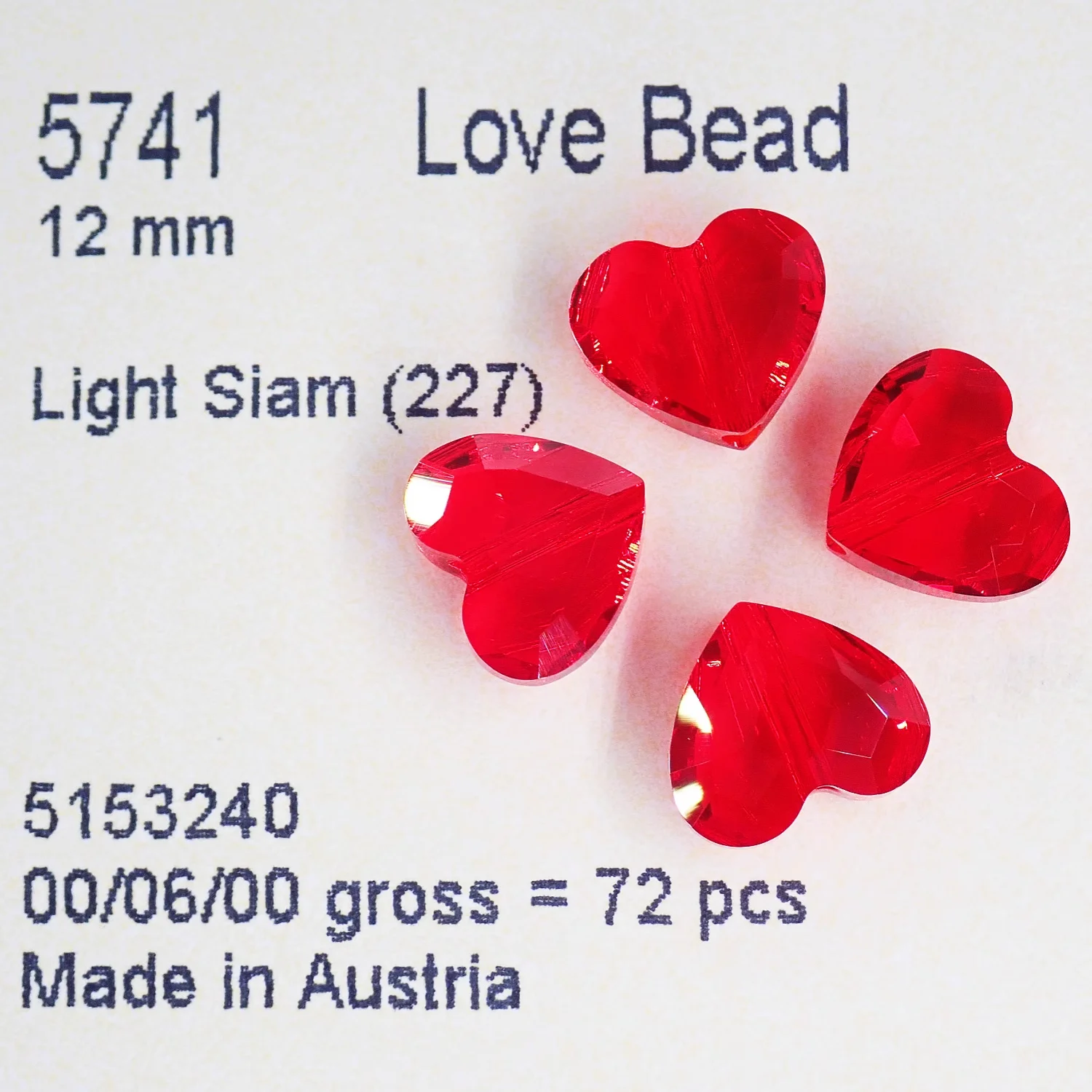 (1 Piece) Original Crystals from Austria 5741 Vertical Hole Love Bead Loose Rhinestone for Necklace Earrings DIY Jewelry Making