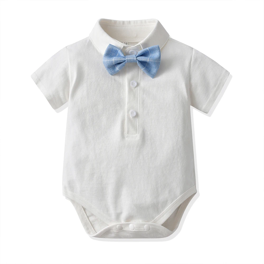 Summer Fashion Toddler Boy New Gentleman Clothing Set Short Sleeve Bowtie Newborn Shirt+Vest+Shorts Baby 3Pcs Outfit