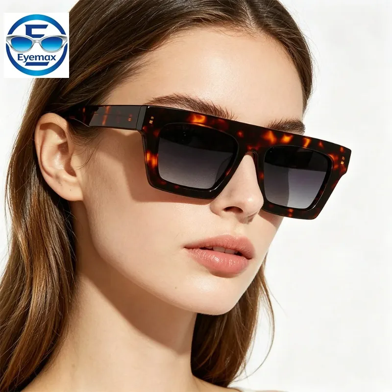 Vintage Thick Square Frame Sunglasses Men Women Retro Tortoise Shell Shades UV400 Protection Sun Glasses Outdoor Driving Eyewear